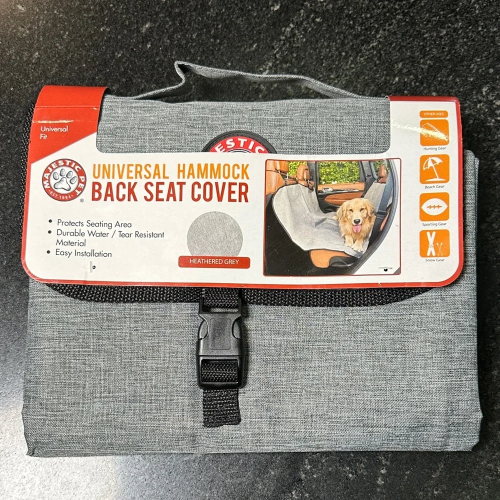 Majestic Pet Universal Hammock‎ Back Seat Cover Heathered Gray